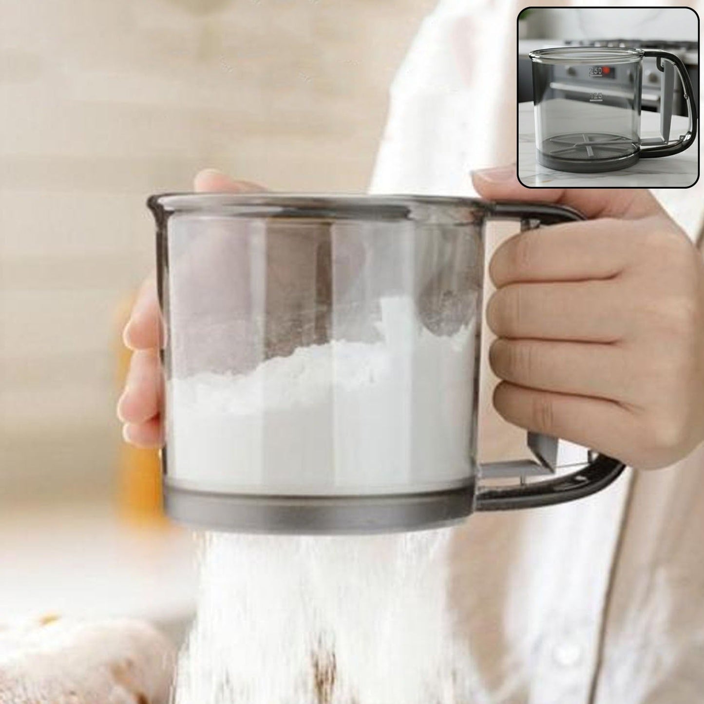 Glass flour sifter